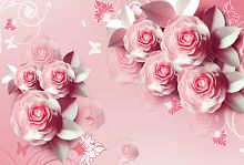 Крупные розовые розы Т-215