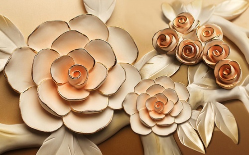 Розы с тиснением под керамику