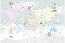 Карта мира со снежинками ENG Z-073