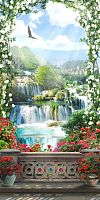 Арка из цветов с видом на водопады 
