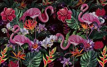 Фламинго в цветочном оазисе