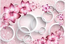 Розовые цветы на кольцах Z-223