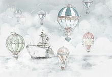 Акварель с воздушными шарами 