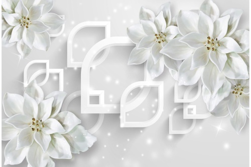 Белые керамические цветы Z-166