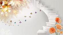 Фантазийная лестница с цветами