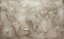 Барельеф карта мира 