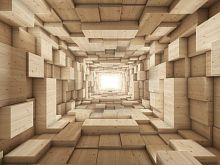 Тоннель из деревянных кубов