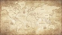 Карта мира в винтажном стиле